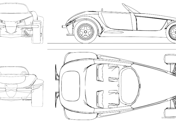 Plymoth Prowler - Плимут - чертежи, габариты, рисунки автомобиля
