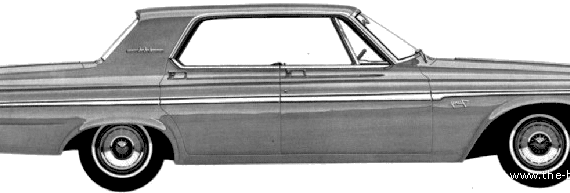 Plymouth Fury 4-Door Hardtop (1963) - Плимут - чертежи, габариты, рисунки автомобиля