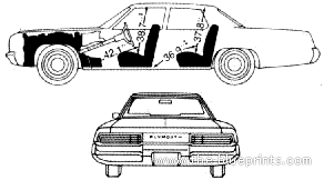 Plymouth Gran Fury 4-Door Sedan (1976) - Плимут - чертежи, габариты, рисунки автомобиля