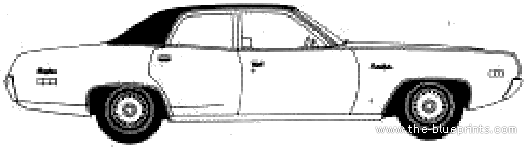 Plymouth Satellite Brougham 4-Door Sedan (1971) - Плимут - чертежи, габариты, рисунки автомобиля