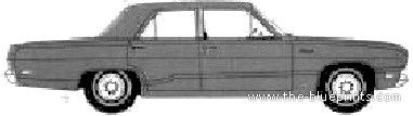 Plymouth Valiant 4-Door Sedan (1970) - Плимут - чертежи, габариты, рисунки автомобиля