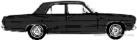 Plymouth Valiant 4-Door Sedan (1972) - Плимут - чертежи, габариты, рисунки автомобиля