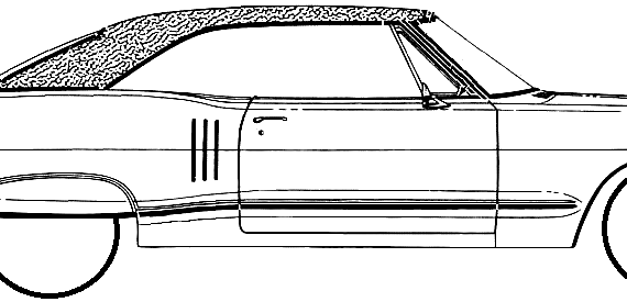 Pontiac 2+2 2-Door Sport Coupe (1966) - Понтиак - чертежи, габариты, рисунки автомобиля