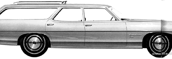 Pontiac Catalina Station Wagon (1970) - Понтиак - чертежи, габариты, рисунки автомобиля