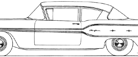 Pontiac Chieftain 2-Door Sedan (1958) - Понтиак - чертежи, габариты, рисунки автомобиля
