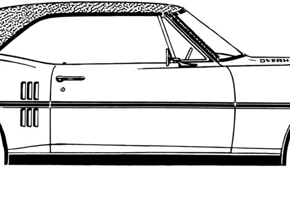 Pontiac Firebird Hardtop Coupe (1967) - Понтиак - чертежи, габариты, рисунки автомобиля