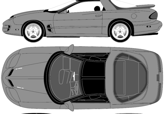 Pontiac Firebird Ram-Air (1998) - Понтиак - чертежи, габариты, рисунки автомобиля