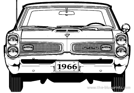 Pontiac GTO (1966) - Понтиак - чертежи, габариты, рисунки автомобиля