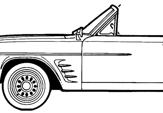 Pontiac Tempest LeMans Convertible (1963) - Понтиак - чертежи, габариты, рисунки автомобиля
