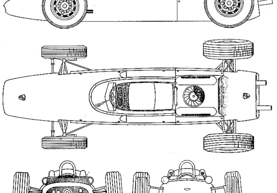 Porsche 804 F1 GP (1962) - Порше - чертежи, габариты, рисунки автомобиля
