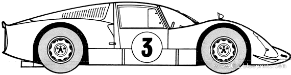 Porsche 906 Carrera 6 (1966) - Порше - чертежи, габариты, рисунки автомобиля