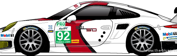 Porsche 911 GT3 RSR LM (2013) - Порше - чертежи, габариты, рисунки автомобиля