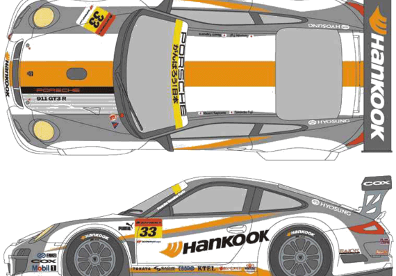 Porsche 911 GT3 R (2010) - Porsche - drawings, dimensions, pictures of the car