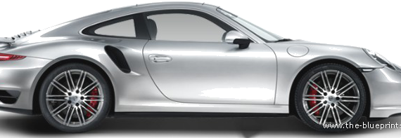Porsche 911 Turbo (2014) - Порше - чертежи, габариты, рисунки автомобиля