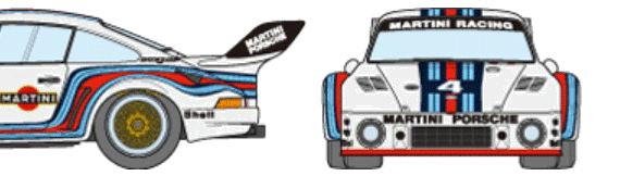 Porsche 935 Martini Racing (1976) - Порше - чертежи, габариты, рисунки автомобиля