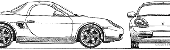 Porsche Boxster (1997) - Порше - чертежи, габариты, рисунки автомобиля