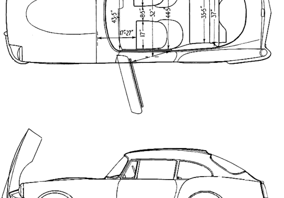 Reliant Sabre Six GT (1964) - Релиант - чертежи, габариты, рисунки автомобиля