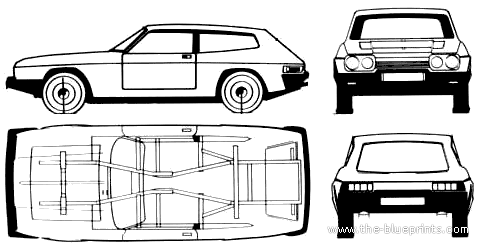Reliant Scimitar GTE - Релиант - чертежи, габариты, рисунки автомобиля
