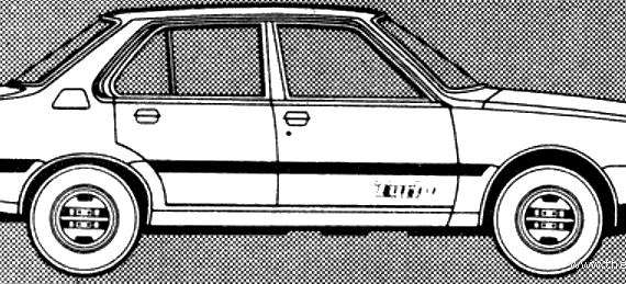 Renault 18 Turbo (1981) - Рено - чертежи, габариты, рисунки автомобиля