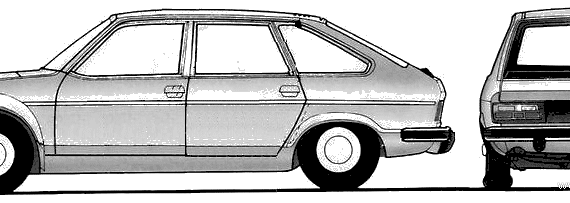 Renault 20 (1981) - Рено - чертежи, габариты, рисунки автомобиля