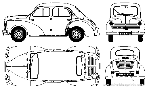 Renault 4CV - Renault - drawings, dimensions, pictures of the car