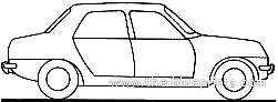Renault 7 GTL (1982) - Рено - чертежи, габариты, рисунки автомобиля