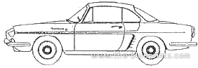 Renault Floride - Рено - чертежи, габариты, рисунки автомобиля