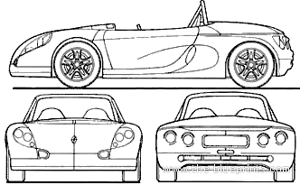 Renault Sport Spider - Рено - чертежи, габариты, рисунки автомобиля