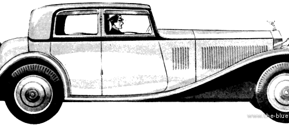 Rolls-Royce Phantom II Continental Touring Saloon (1932) - Роллс Ройс - чертежи, габариты, рисунки автомобиля