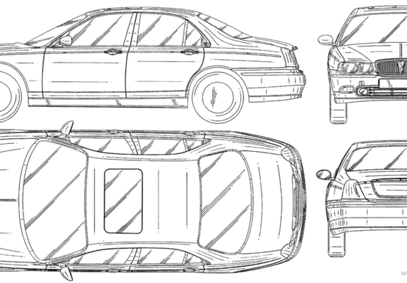 Rover 75 - Ровер - чертежи, габариты, рисунки автомобиля