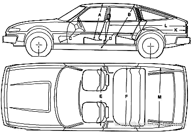 Rover SD1 3500 (1980) - Ровер - чертежи, габариты, рисунки автомобиля