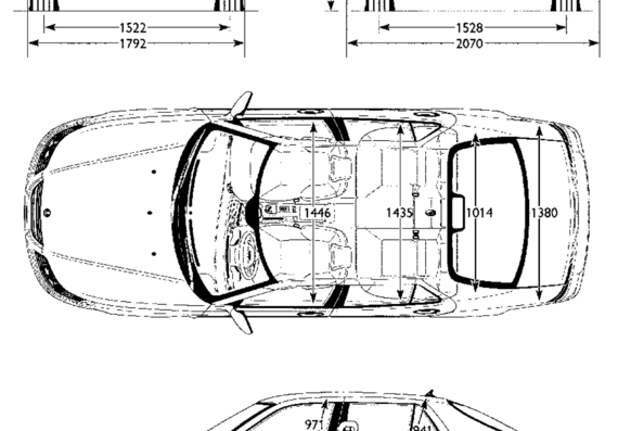 Saab 9-5 (2007) - Сааб - чертежи, габариты, рисунки автомобиля
