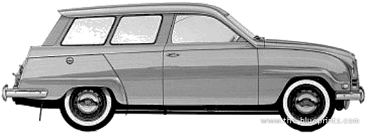 Saab 95 - Сааб - чертежи, габариты, рисунки автомобиля