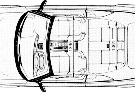 Saab Cabrio (1995) - Сааб - чертежи, габариты, рисунки автомобиля