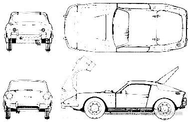 Saab Sonett II - Сааб - чертежи, габариты, рисунки автомобиля