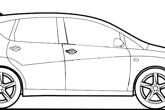 Seat Altea (2009) - Сеат - чертежи, габариты, рисунки автомобиля