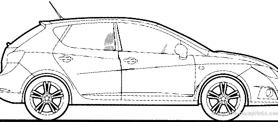 Seat Ibiza S4 5-Door (2008) - Сеат - чертежи, габариты, рисунки автомобиля