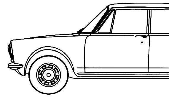 Simca 1500 (1964) - Симка - чертежи, габариты, рисунки автомобиля