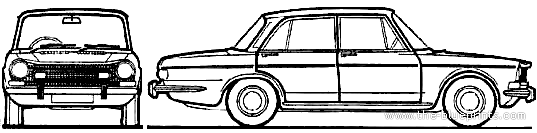 Simca 1501 Special (1970) - Симка - чертежи, габариты, рисунки автомобиля