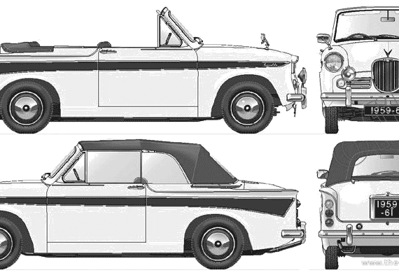 Singer Gazelle IIIA Convertible (1959) - Разные автомобили - чертежи, габариты, рисунки автомобиля