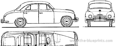 Skoda 1200 - Шкода - чертежи, габариты, рисунки автомобиля