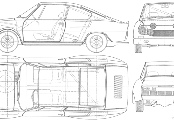 Skoda 130 RS - Шкода - чертежи, габариты, рисунки автомобиля