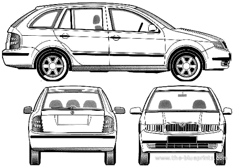 Skoda Fabia Combi - Шкода - чертежи, габариты, рисунки автомобиля