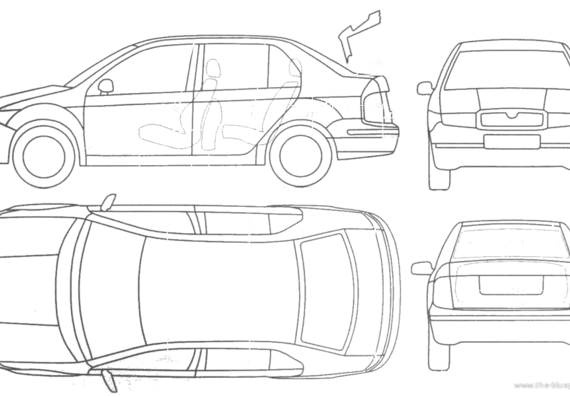 Skoda Fabia Sedan - Шкода - чертежи, габариты, рисунки автомобиля