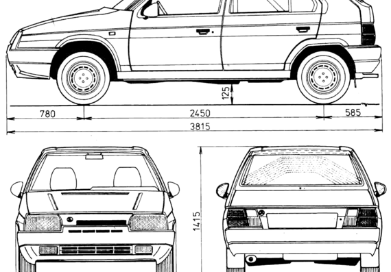 Skoda Favorit - Skoda - drawings, dimensions, pictures of the car