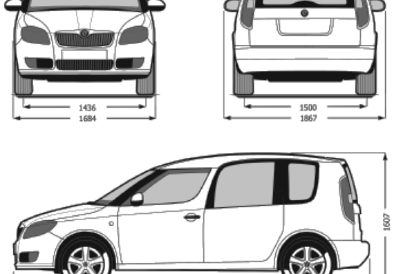 Skoda Roomster (2007) - Skoda - drawings, dimensions, pictures of the car