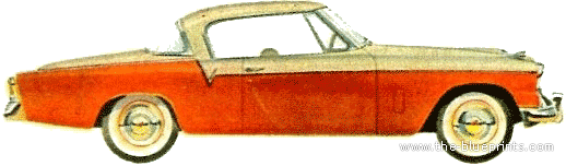 Studebaker Skyhawk (1956) - Студебеккер - чертежи, габариты, рисунки автомобиля