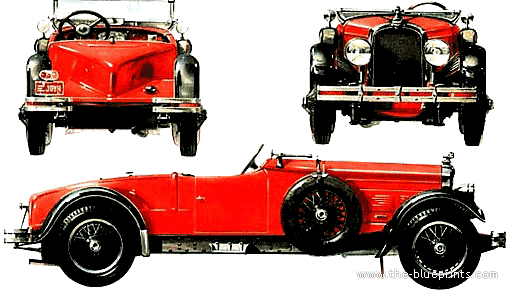 Stuts Blackhawk Speedster (1928) - Разные автомобили - чертежи, габариты, рисунки автомобиля