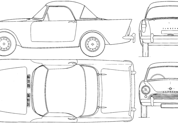 Sunbeam Alpine (1961) - Sunbim - drawings, dimensions, pictures of the car