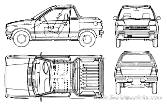 Suzuki Alto Mighty Boy - Сузуки - чертежи, габариты, рисунки автомобиля